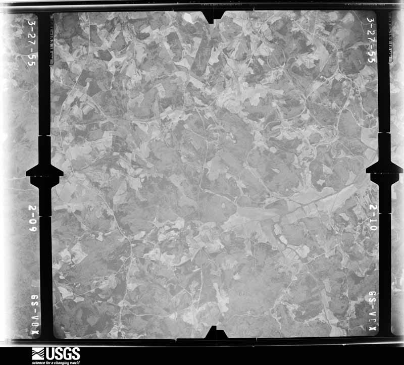 U.S. Geological Survey aerial photograph, 1955-03-27, scale 1:33000