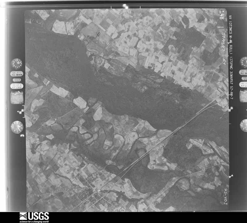 U.S. Geological Survey aerial photograph, 1957-03-30, scale 1:24000