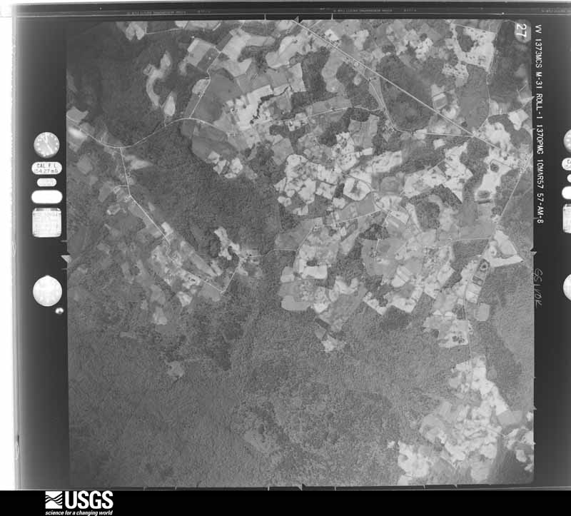 U.S. Geological Survey aerial photograph, 1957-03-10, scale 1:24000