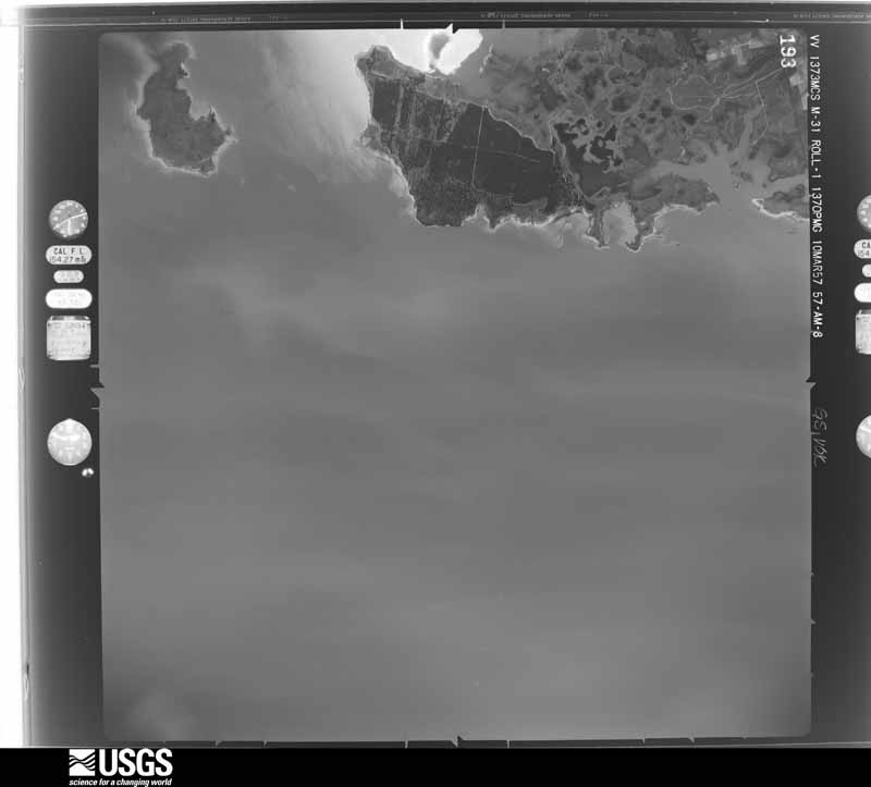 U.S. Geological Survey aerial photograph, 1957-03-10, scale 1:24000