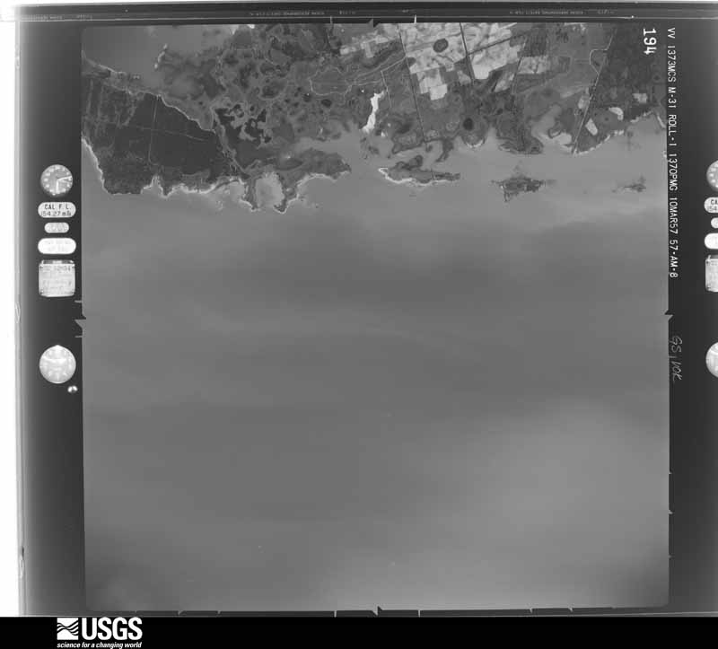 U.S. Geological Survey aerial photograph, 1957-03-10, scale 1:24000