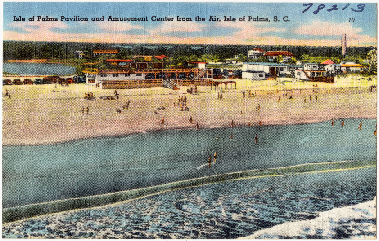 Isle of Palms Pavilion and Amusement Center from air, Isle of Palms, S. C., Boston Public Library - undated