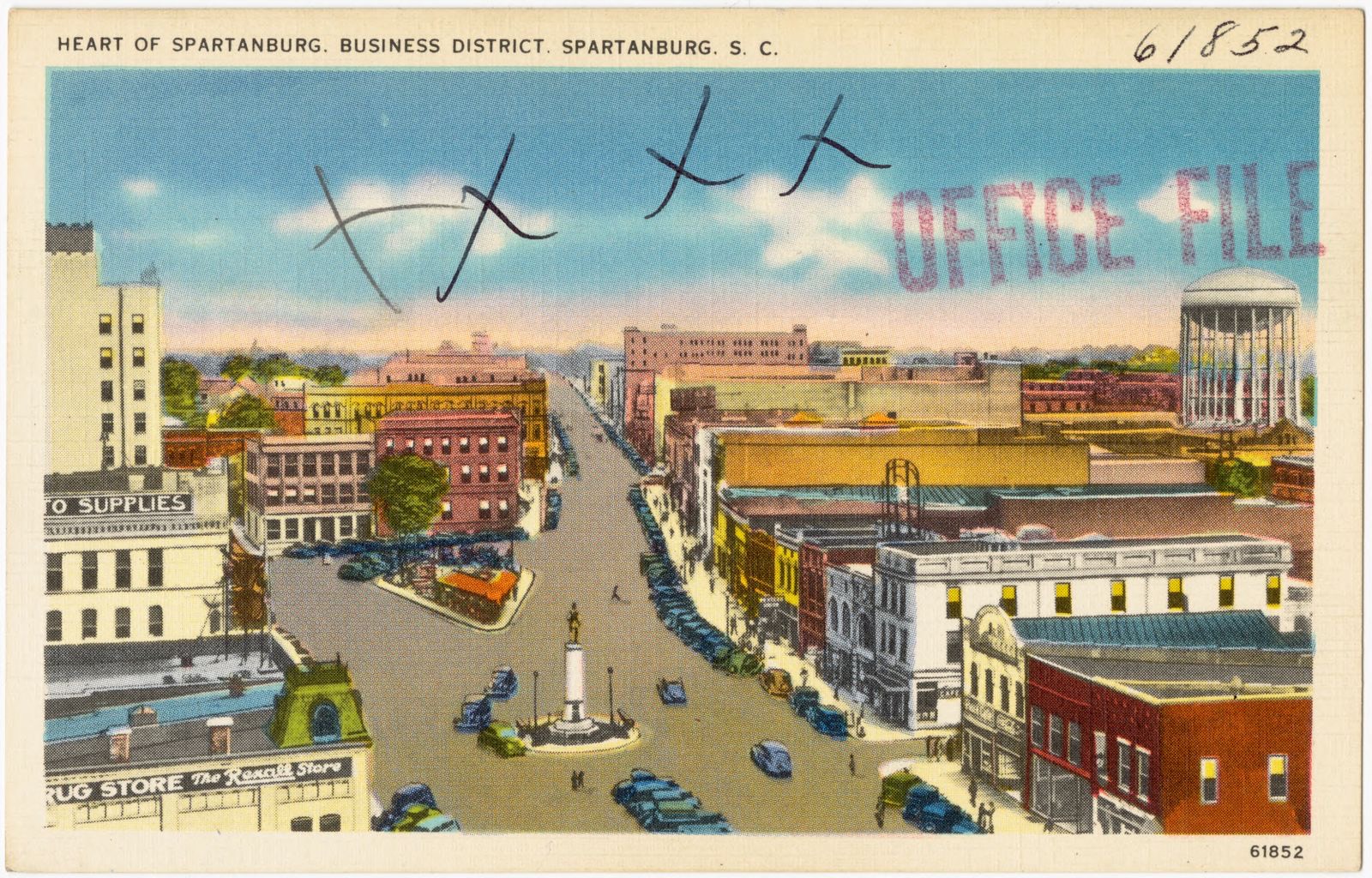 Heart of Spartanburg, Business District, Spartanburg, S. C., Boston Public Library - undated