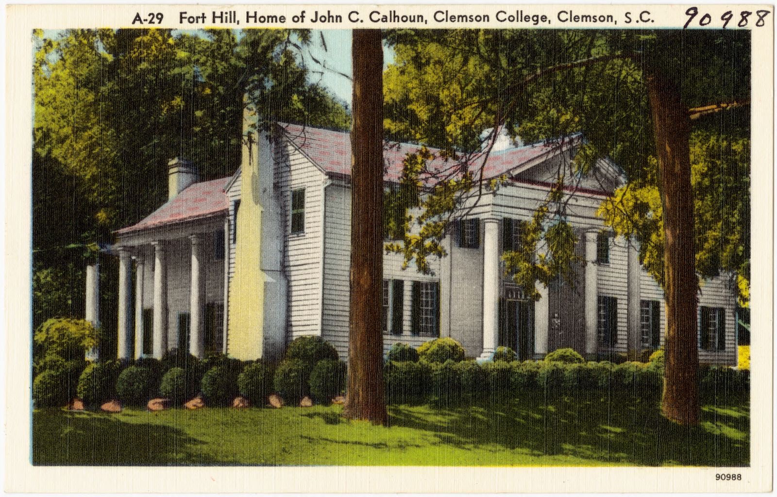 Fort Hill, home of John C. Calhoun, Clemson College, Clemson, S. C., Boston Public Library - undated