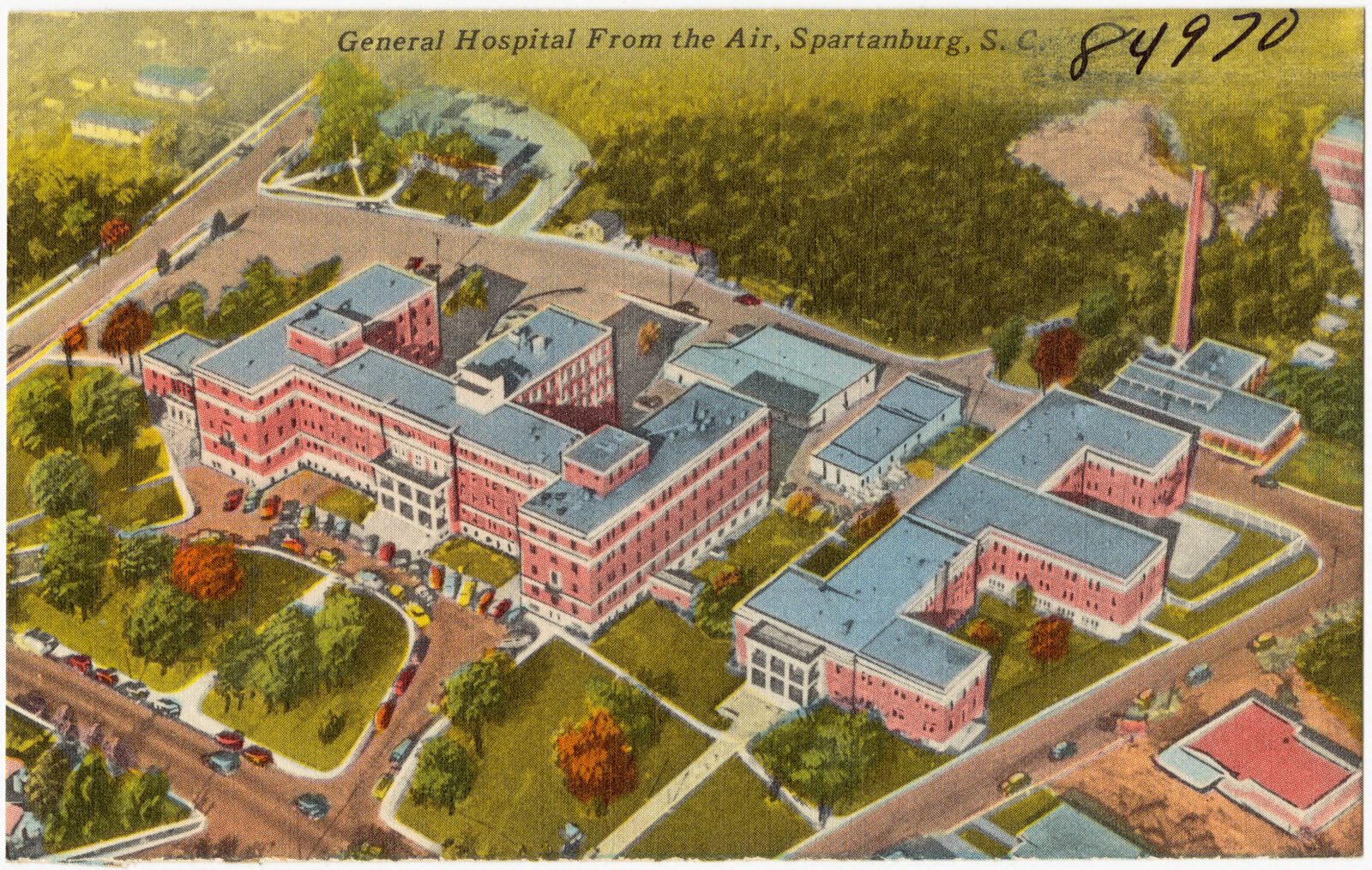 General Hospital from the air, Spartanburg, S. C., Boston Public Library - undated