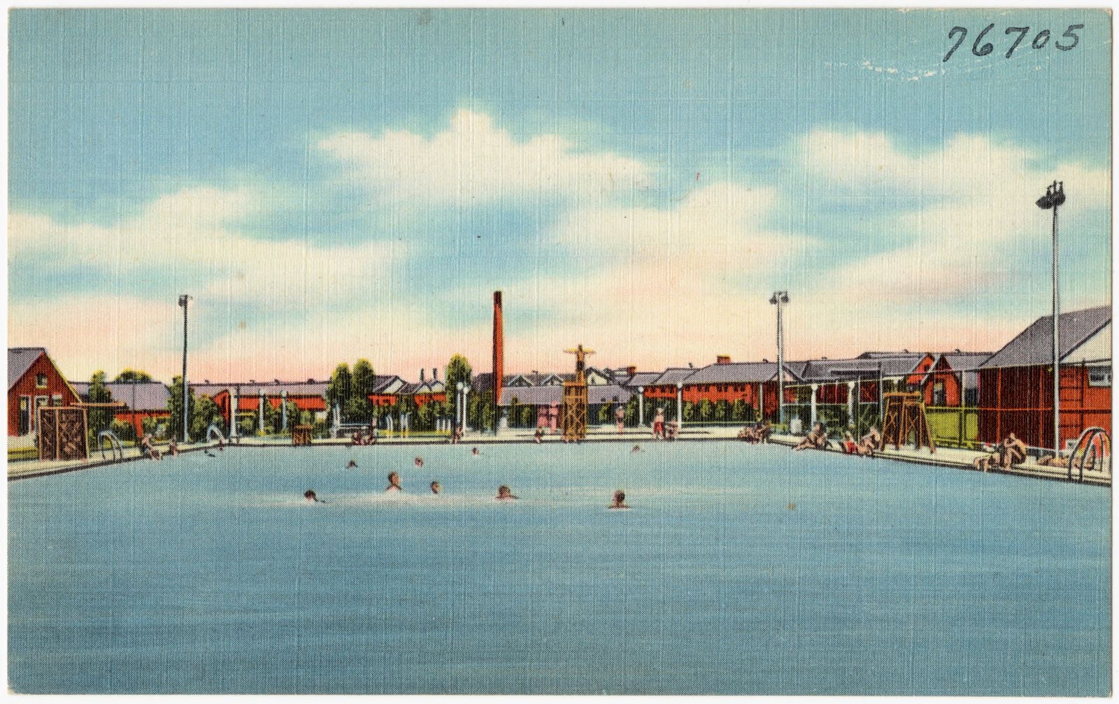 Recruit Outdoor Swimming Pool, Marine Corps Recruit Depot, Parris Island, S. C., Boston Public Library - undated