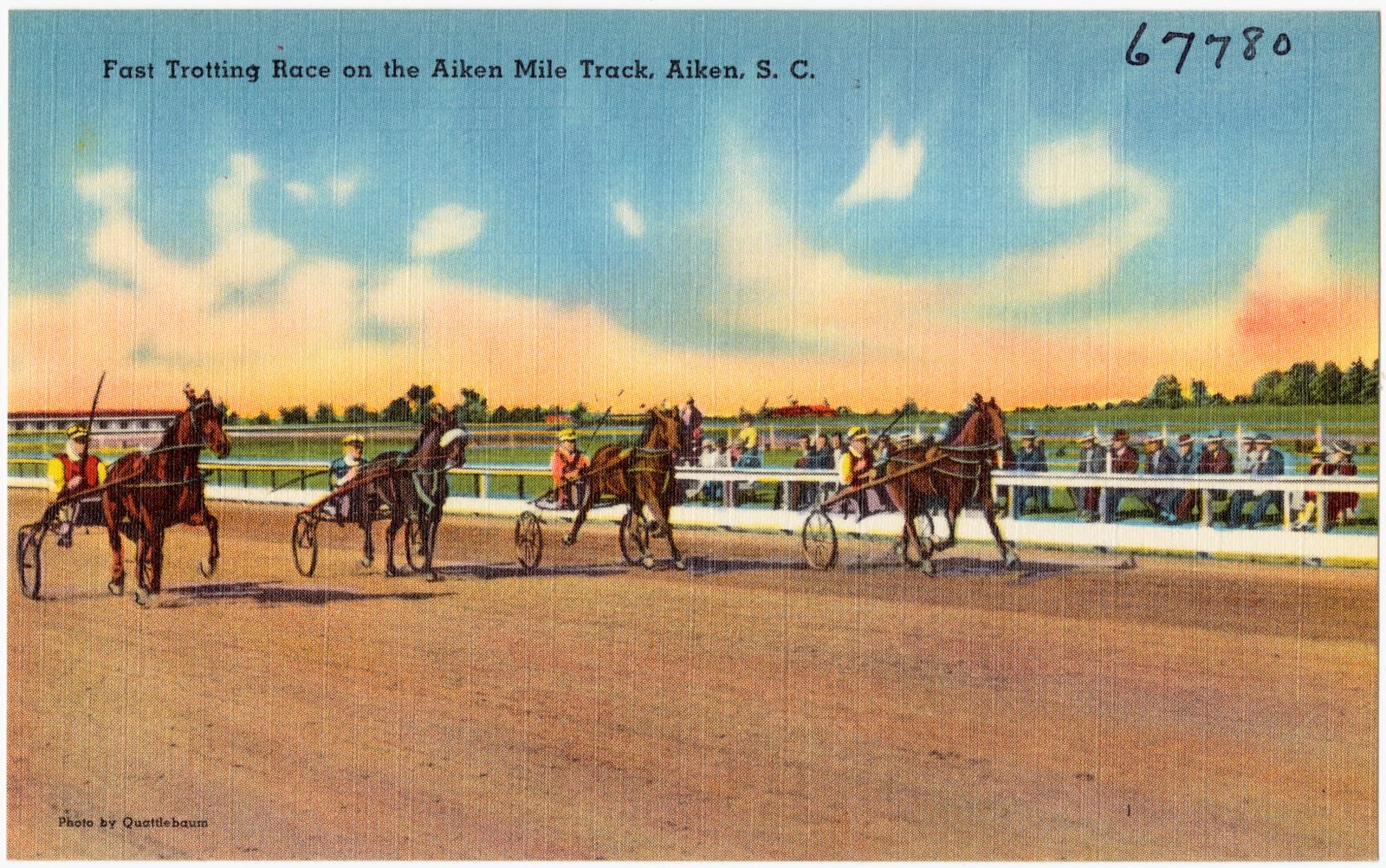 Fast Trotting Race on the Aiken Mile Track, S. C., Boston Public Library - undated