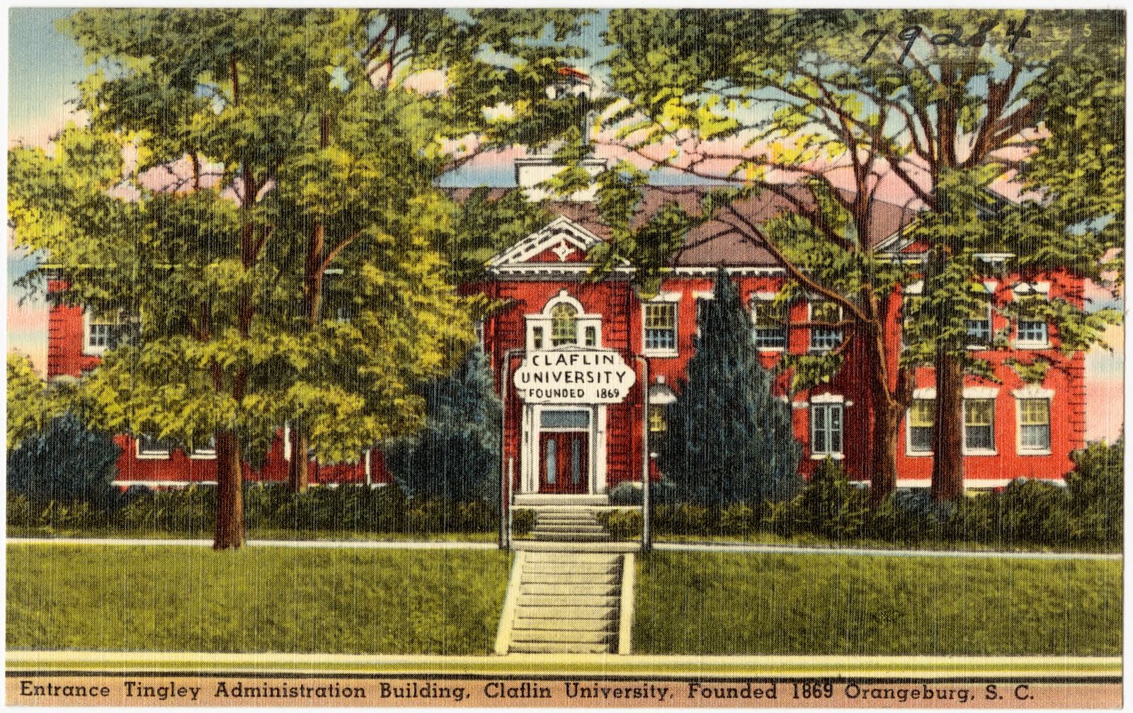 Entrance Tingley Administration building, Claflin University, founded 1869, Orangeburg, S. C., Boston Public Library - undated