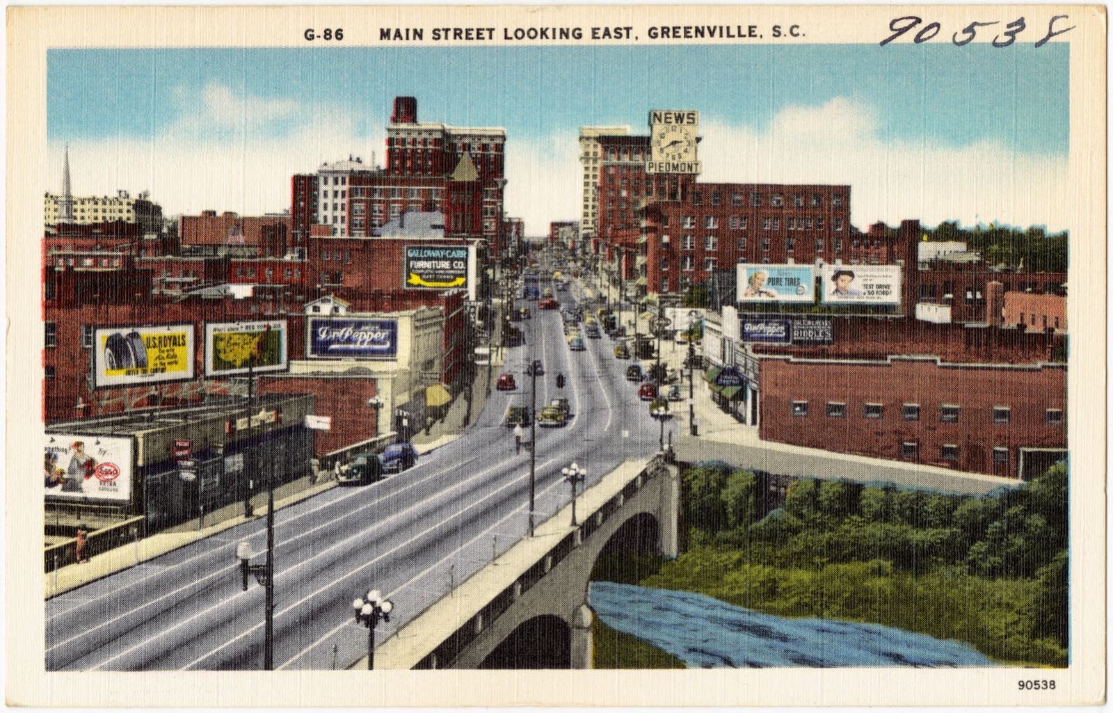 Main Street looking east, Greenville, S. C., Boston Public Library - undated
