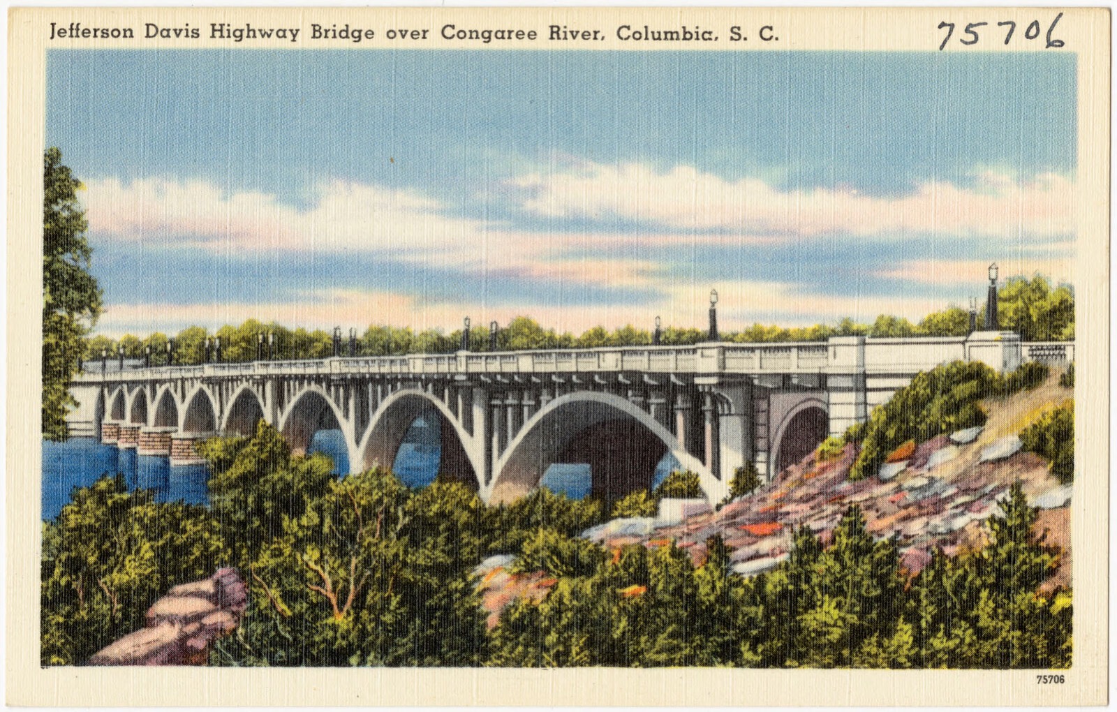 Jefferson Davis Highway Bridge over Congaree River, Columbia, S. C., Boston Public Library - undated