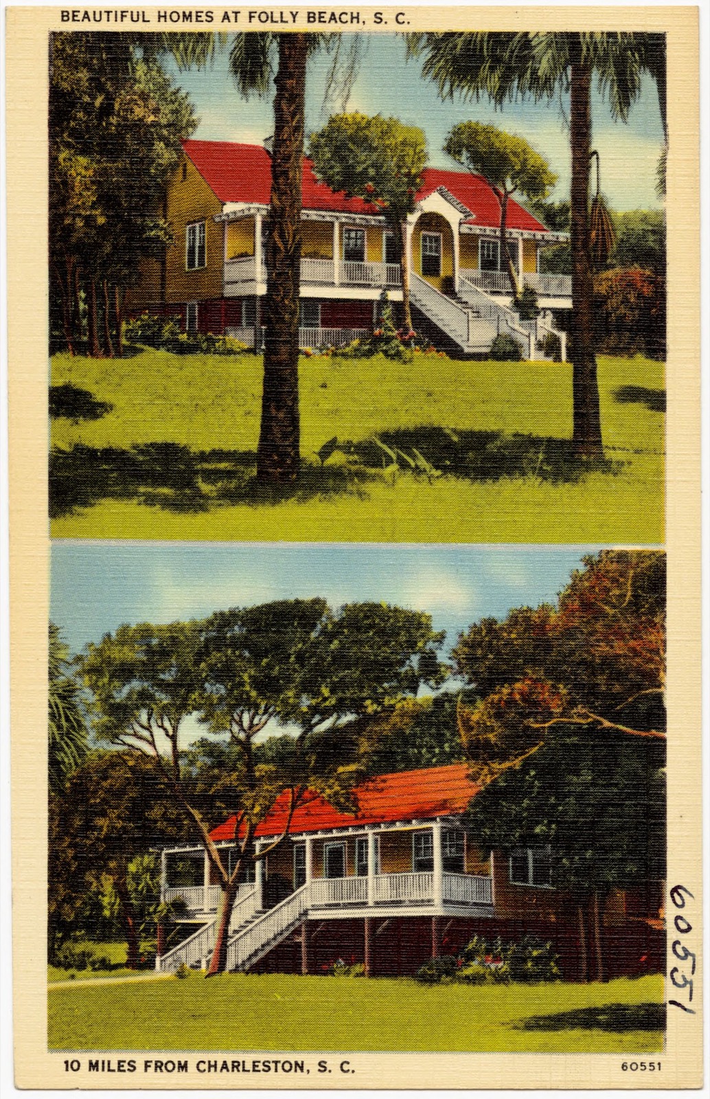 Beautiful homes at Folly Beach, S. C., Boston Public Library - undated