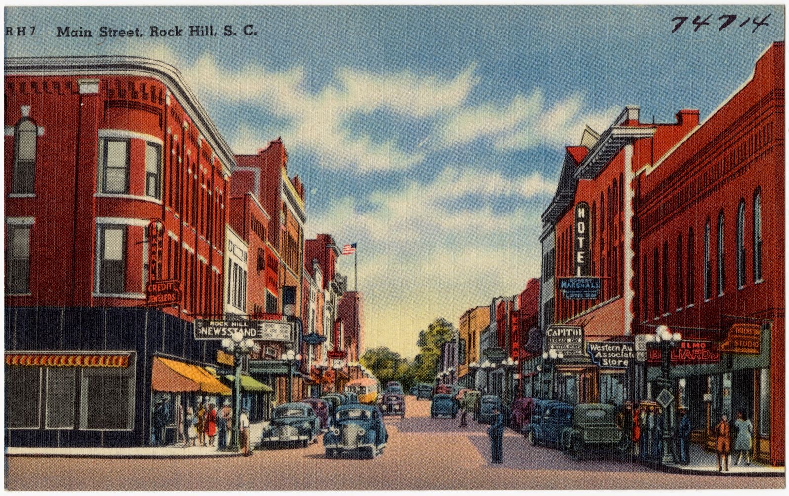 Main Street, Rock Hill, S. C., Boston Public Library - undated