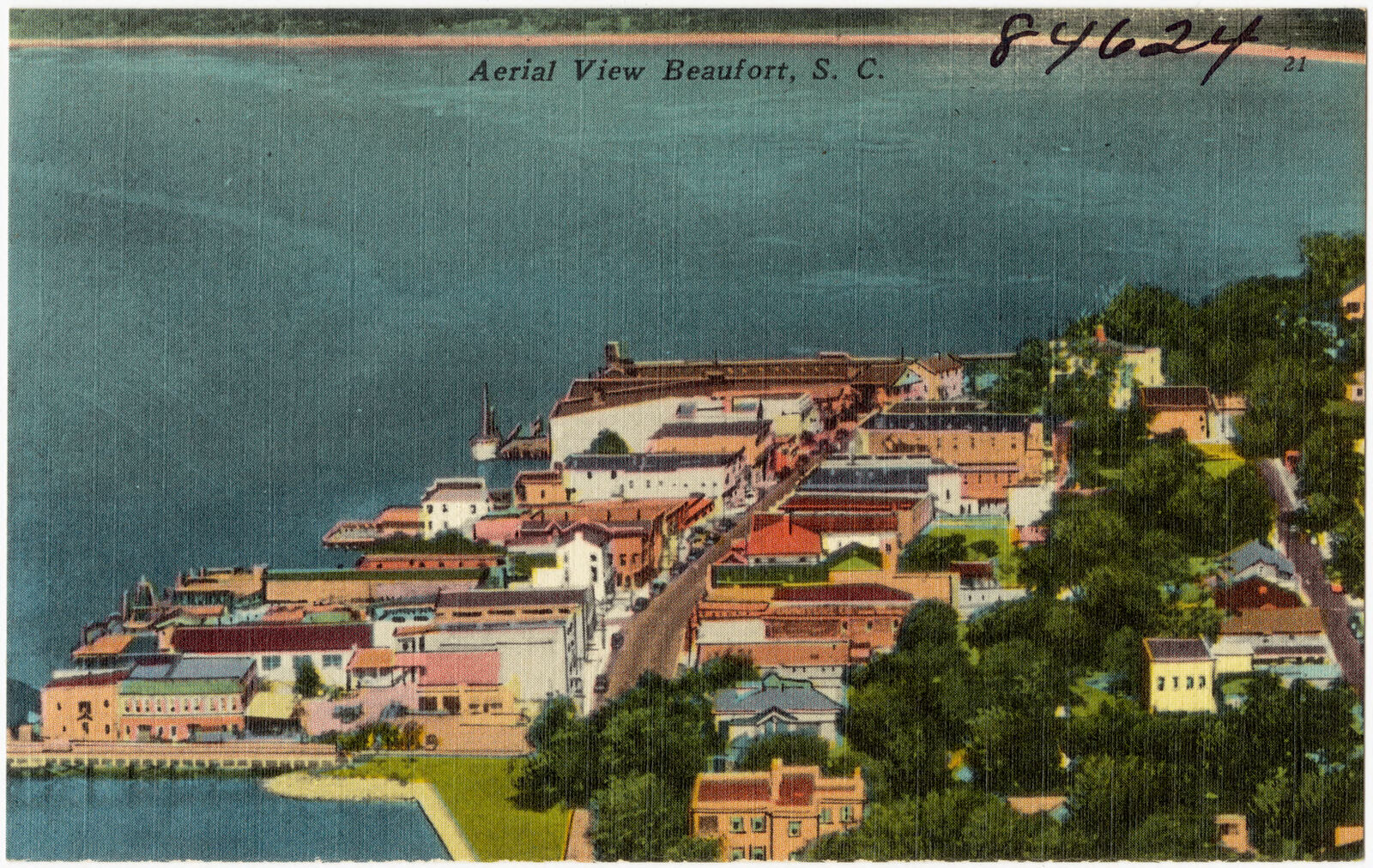 Aerial view of Beaufort, S. C., Boston Public Library - undated