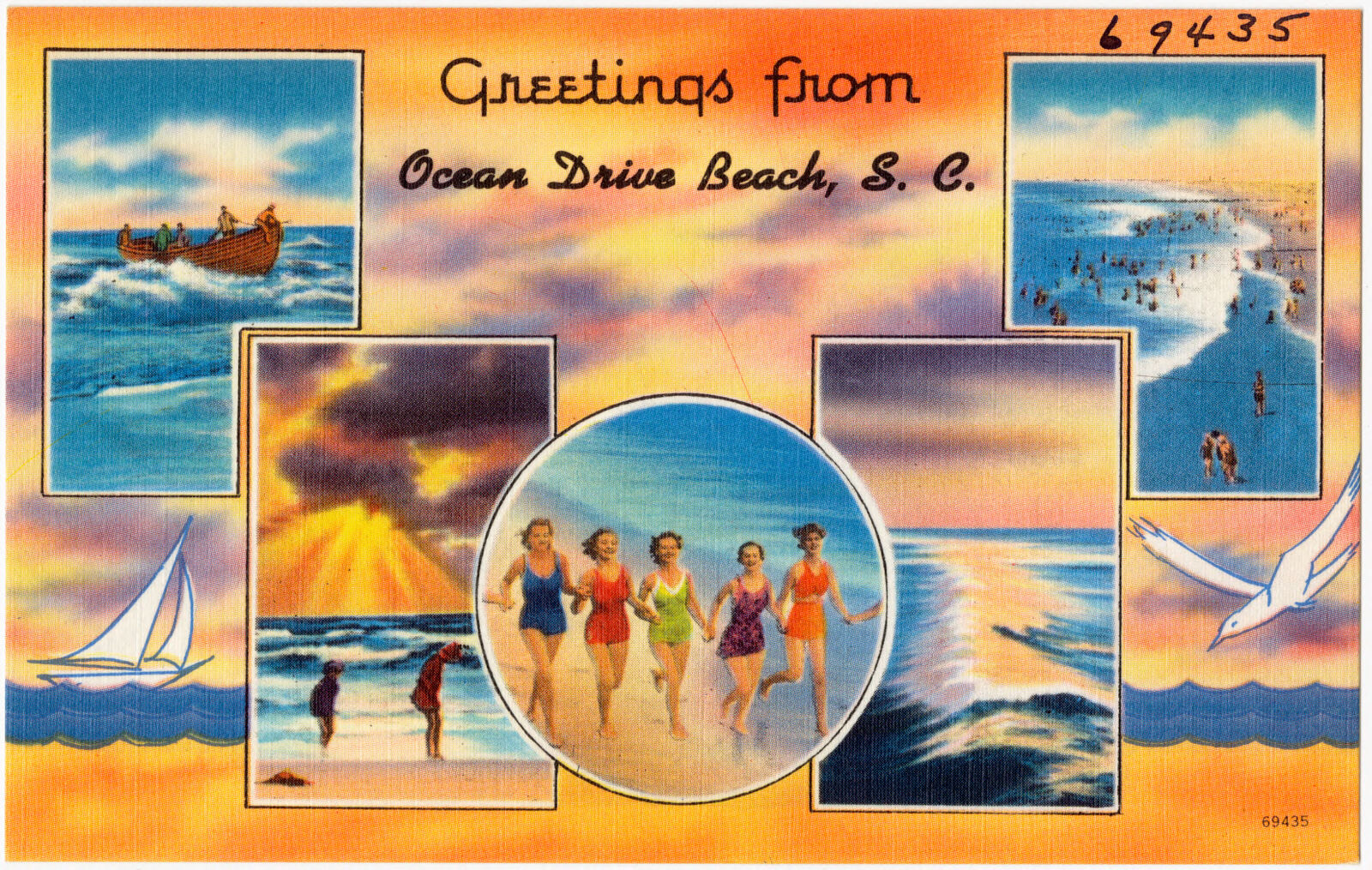 Greetings from Ocean Drive Beach, S. C., Boston Public Library - undated