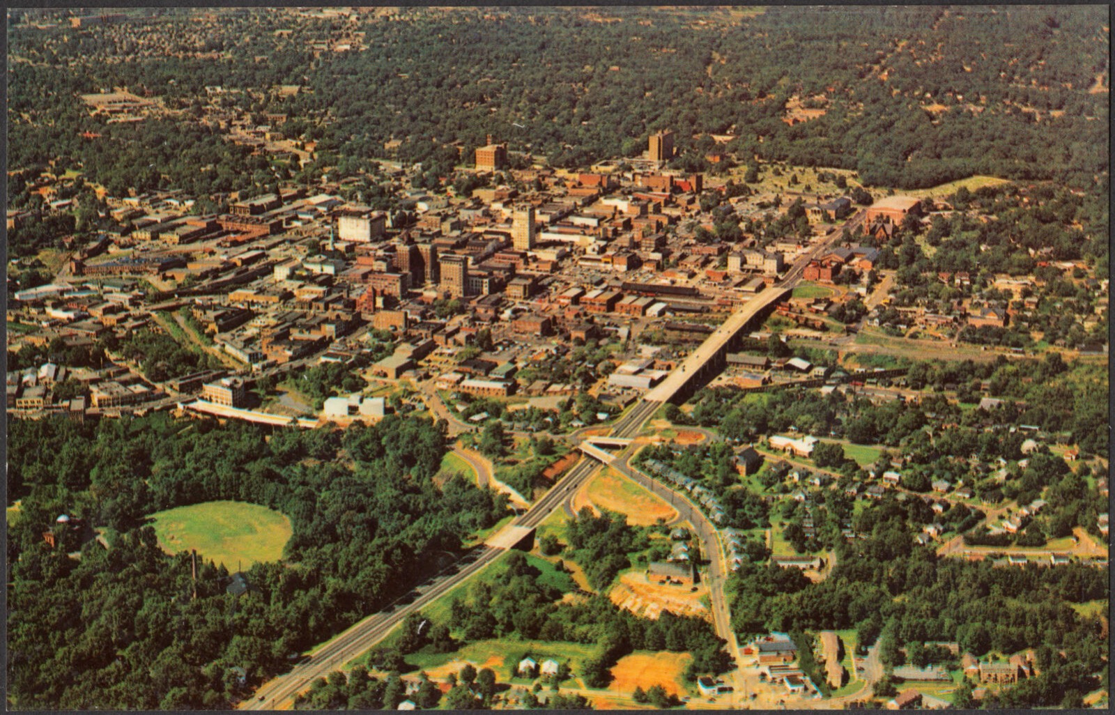 Aerial view of Greenville, S.C., Boston Public Library - undated