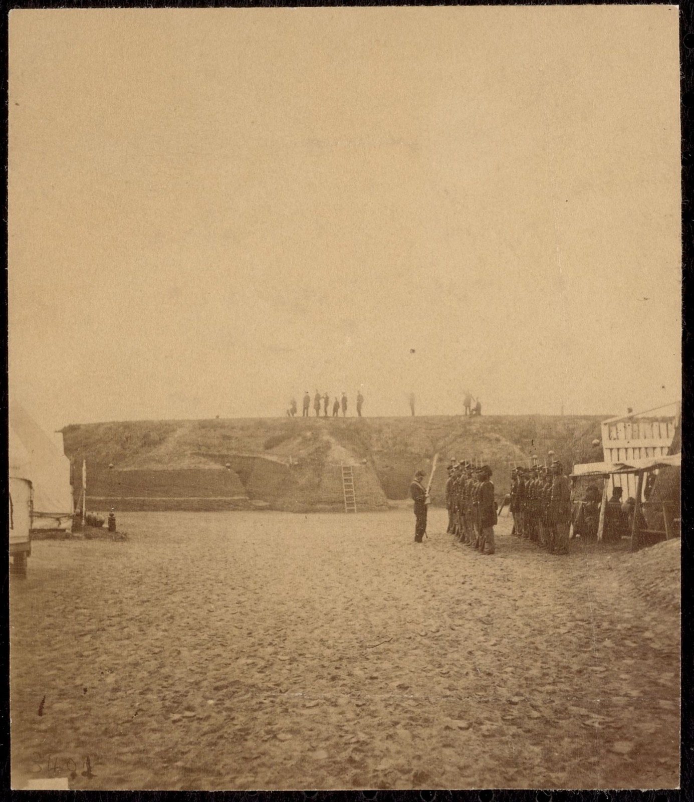 "Mounting guard" in Fort Wagner, Morris Island, S.C., Boston Public Library - undated