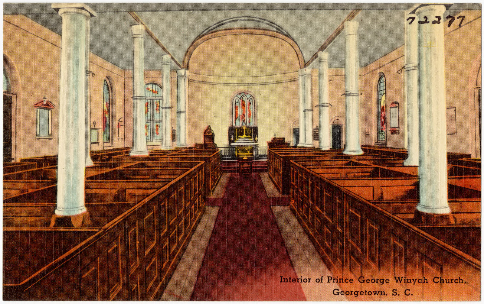 Interior of Prince George Winyah Church, Georgetown, S. C., Boston Public Library - undated