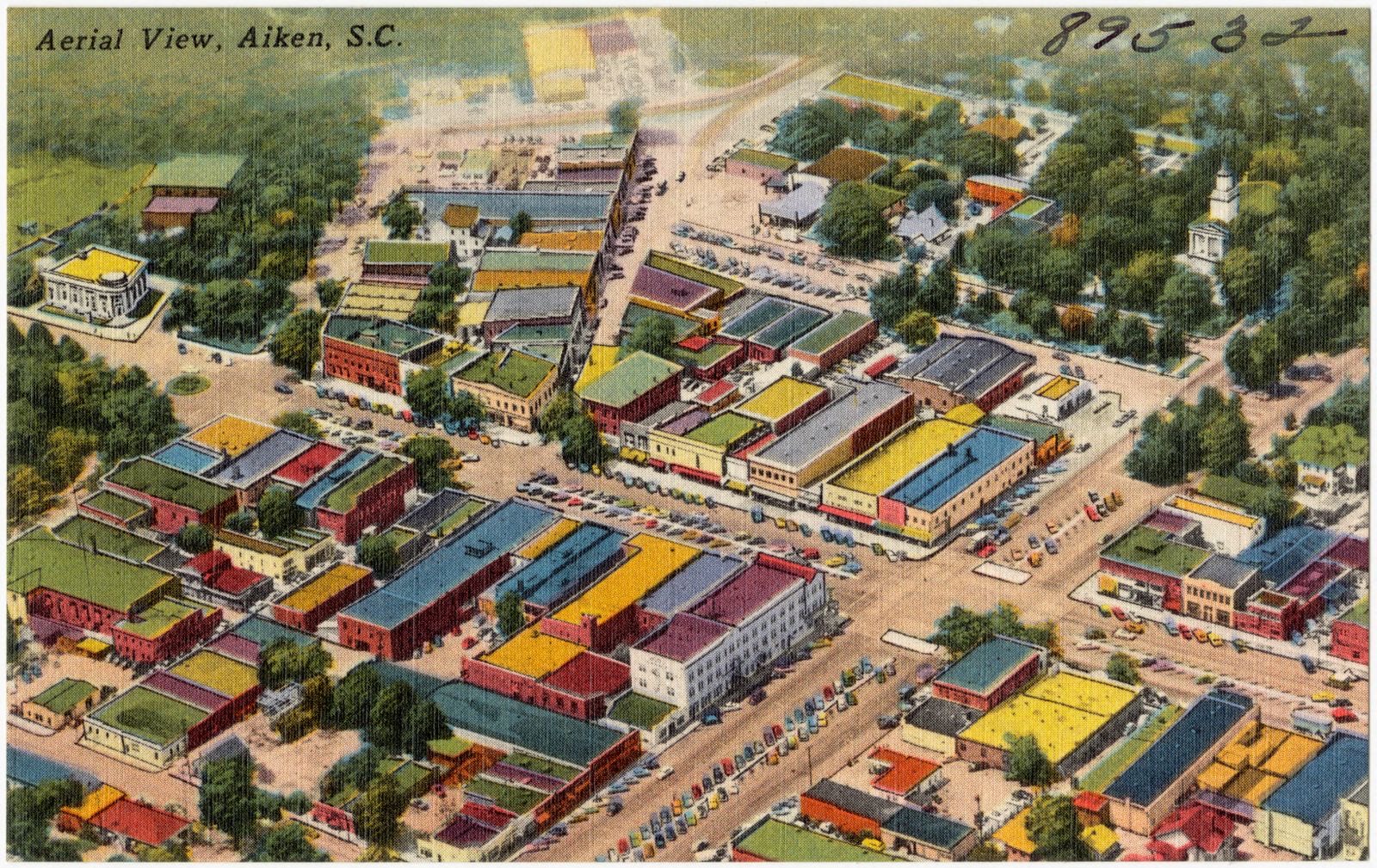 Aerial view, Aiken, S. C., Boston Public Library - undated