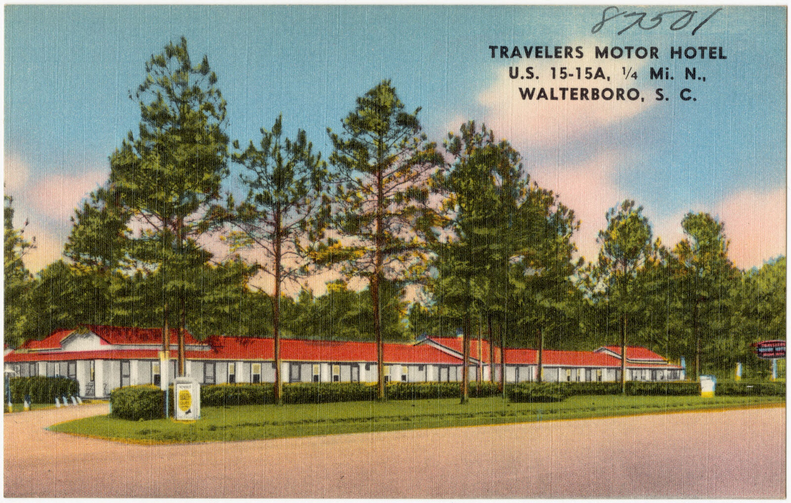 Travelers Motor Hotel, U.S. 15 - 15A, 1/4 mi. N., Walterboro, S. C., Boston Public Library - undated