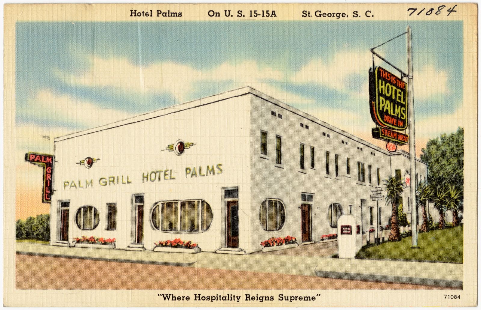 Hotel Palms, on U.S. 15 - 15A, St. George, S. C., Boston Public Library - undated