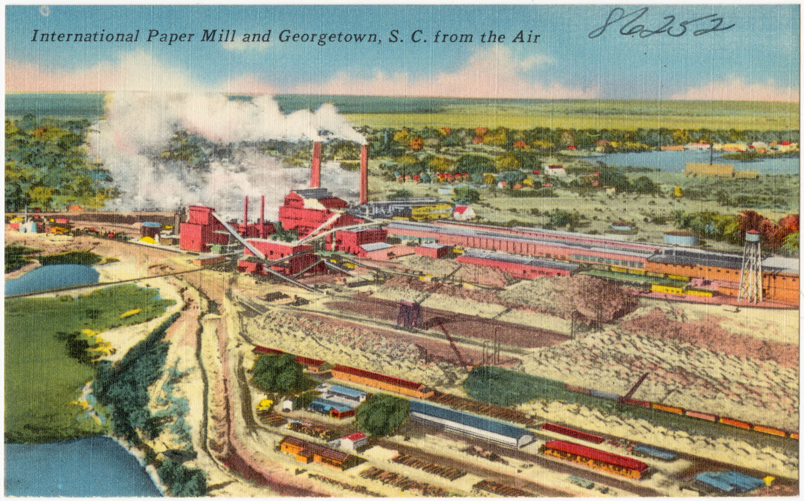 International Paper Mill and Georgetown, S. C. from air, Boston Public Library - undated