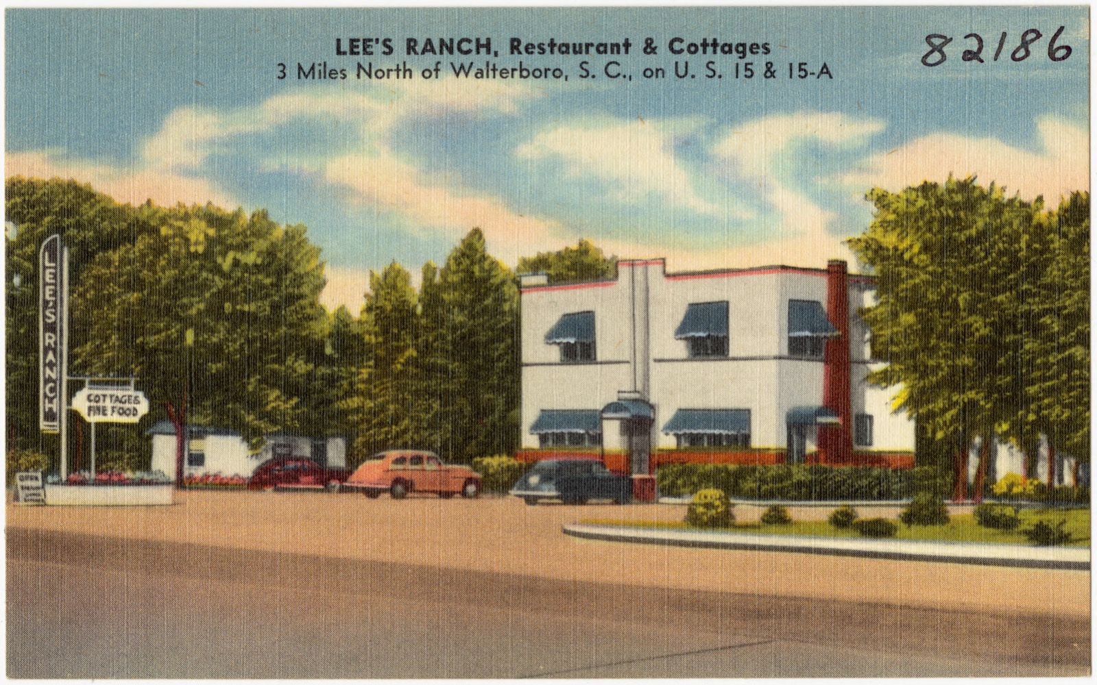Lee's Ranch, Restaurant & Cottages, 3 miles north of Walterboro, S. C., on U.S. 15 & 15-A, Boston Public Library - undated