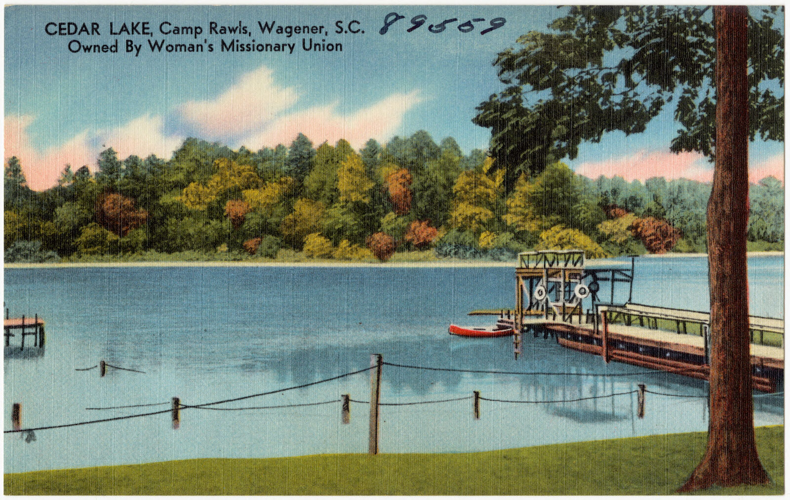 Cedar Lake, Camp Rawls, Wagener, S. C., owned by Woman's Missionary Union, Boston Public Library - undated
