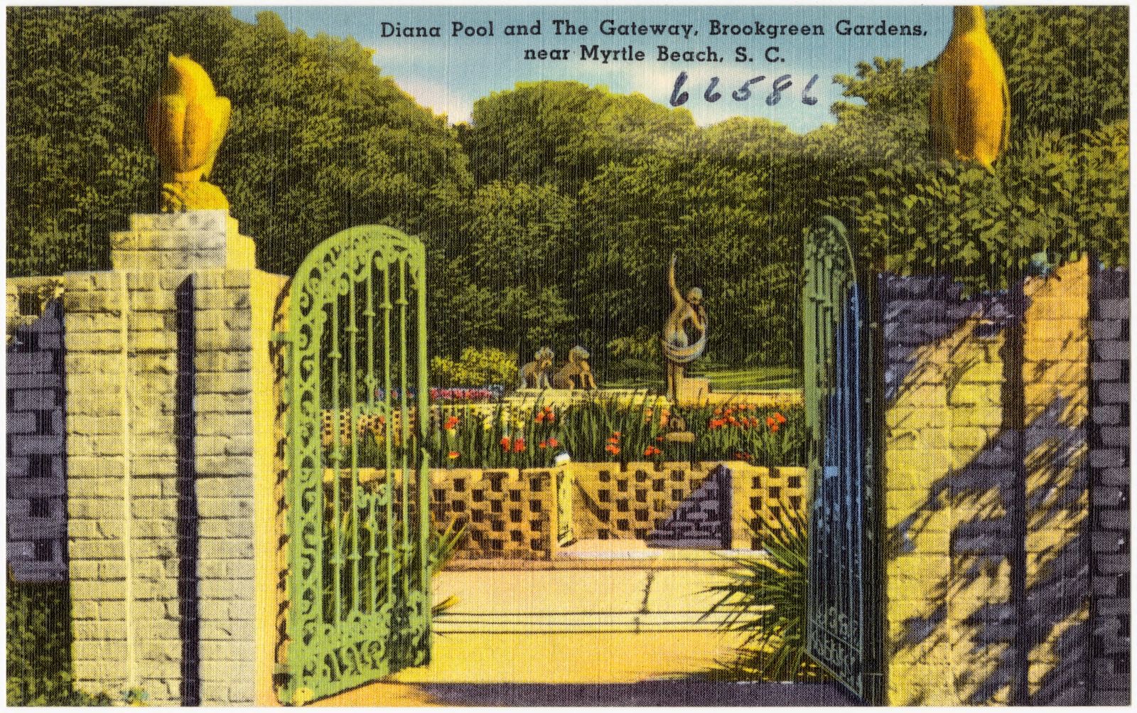 Diana Pool and the gateway, Brookgreen Gardens, near Myrtle Beach, S. C., Boston Public Library - undated