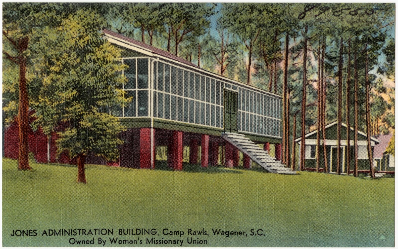 Jones Administration building, Camp Rawls, Wagener, S. C., owned by Woman's Missionary Union, Boston Public Library - undated