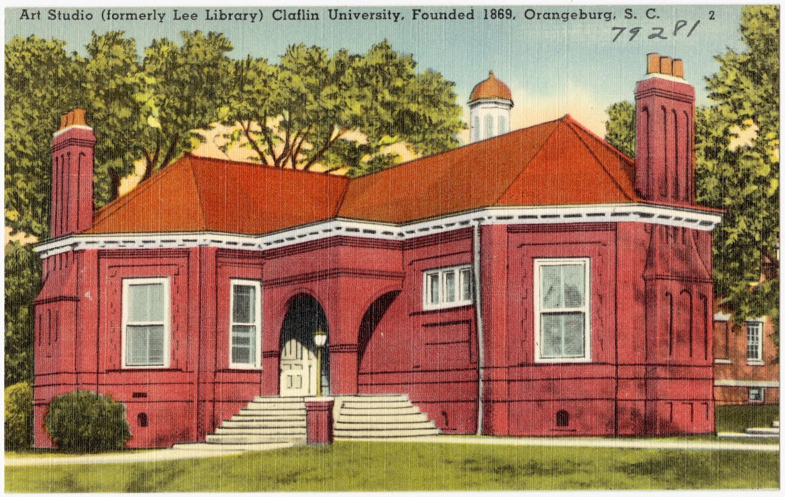 Art Studio (formerly Lee Library) Claflin University, founded 1869, Orangeburg, S. C., Boston Public Library - undated