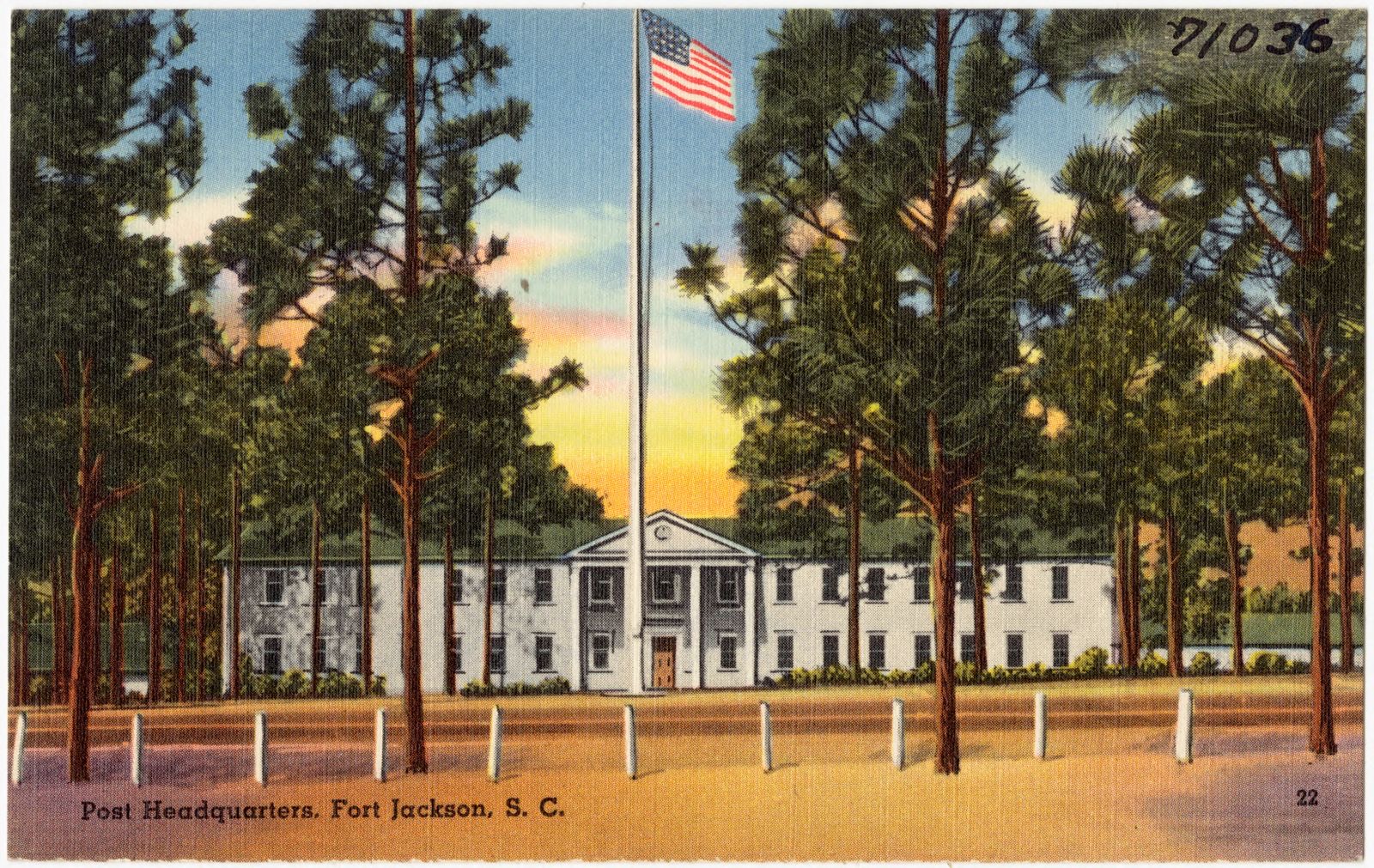 Post Headquarters, Fort Jackson, S. C., Boston Public Library - undated