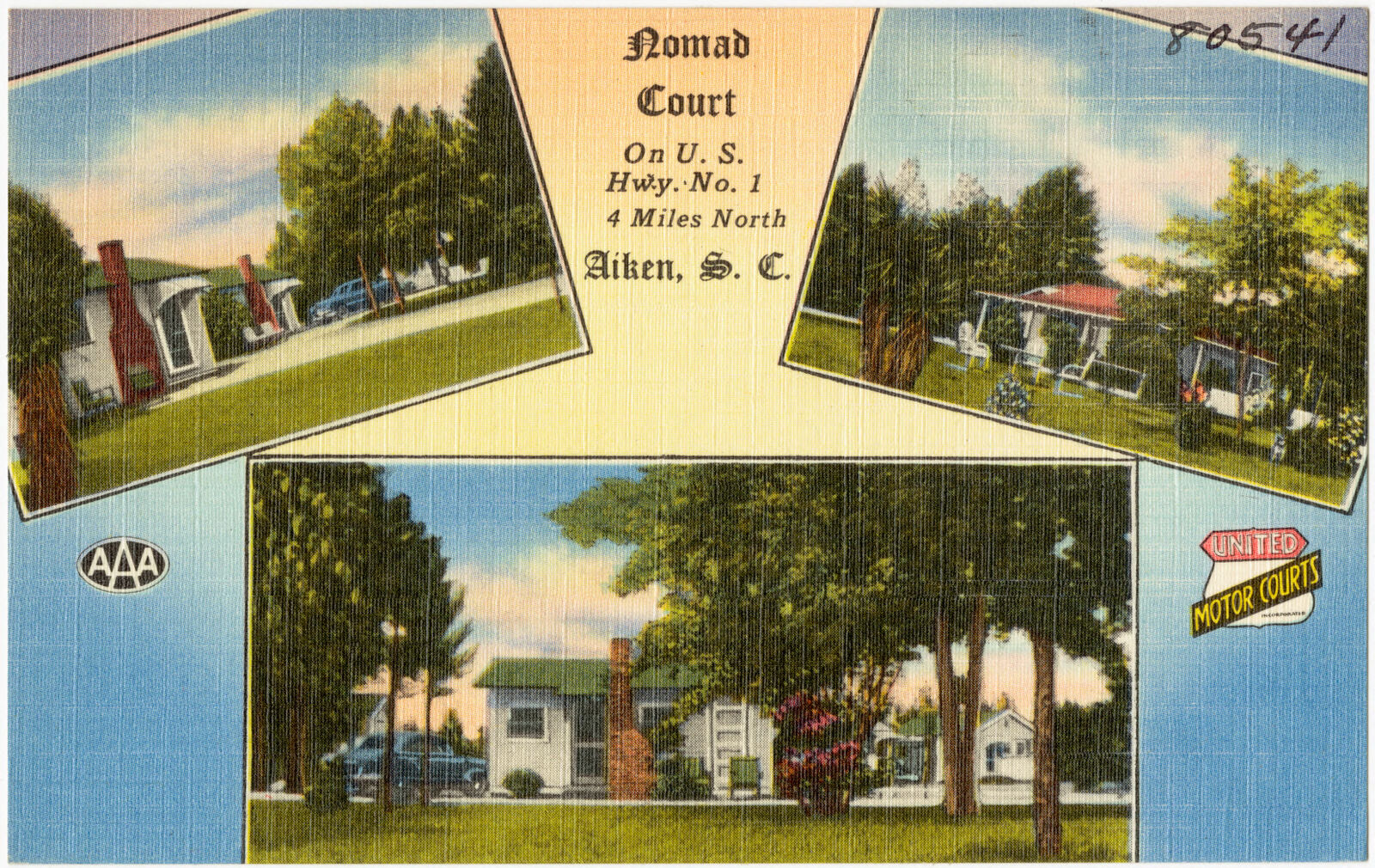 Nomad Court, on U.S. Hwy. No. 1, 4 miles north, Aiken, S. C., Boston Public Library - undated