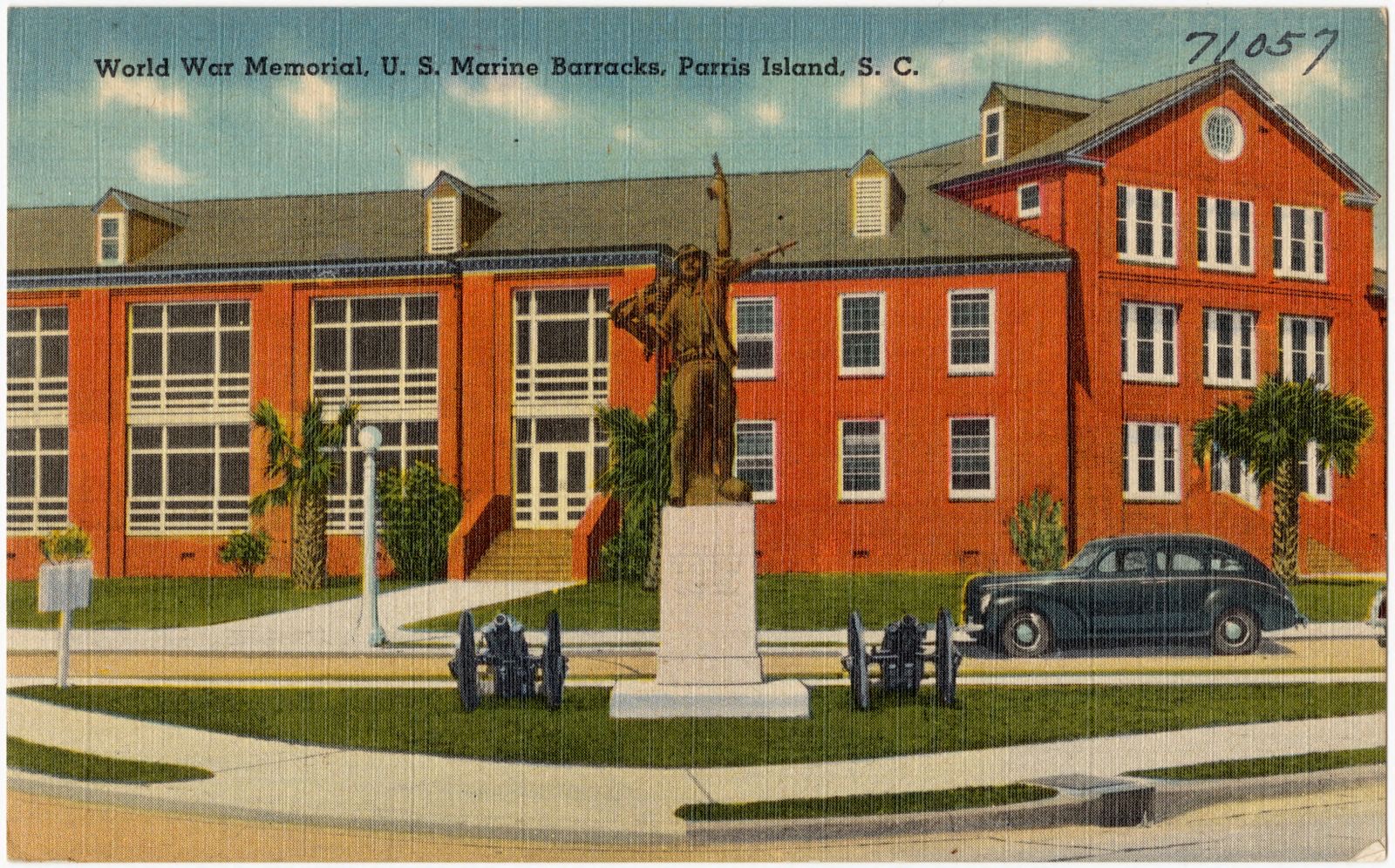 World War Memorial, U.S. Marine Barracks, Parris Island, S. C., Boston Public Library - undated