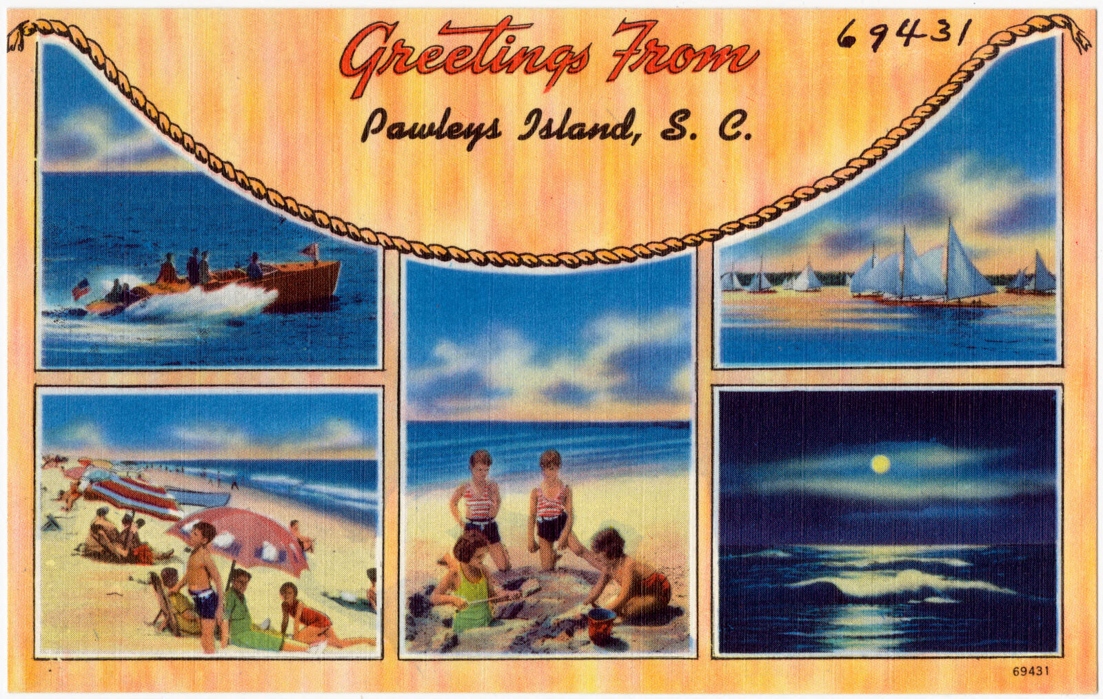 Greeting from Pawleys Island, S. C., Boston Public Library - undated