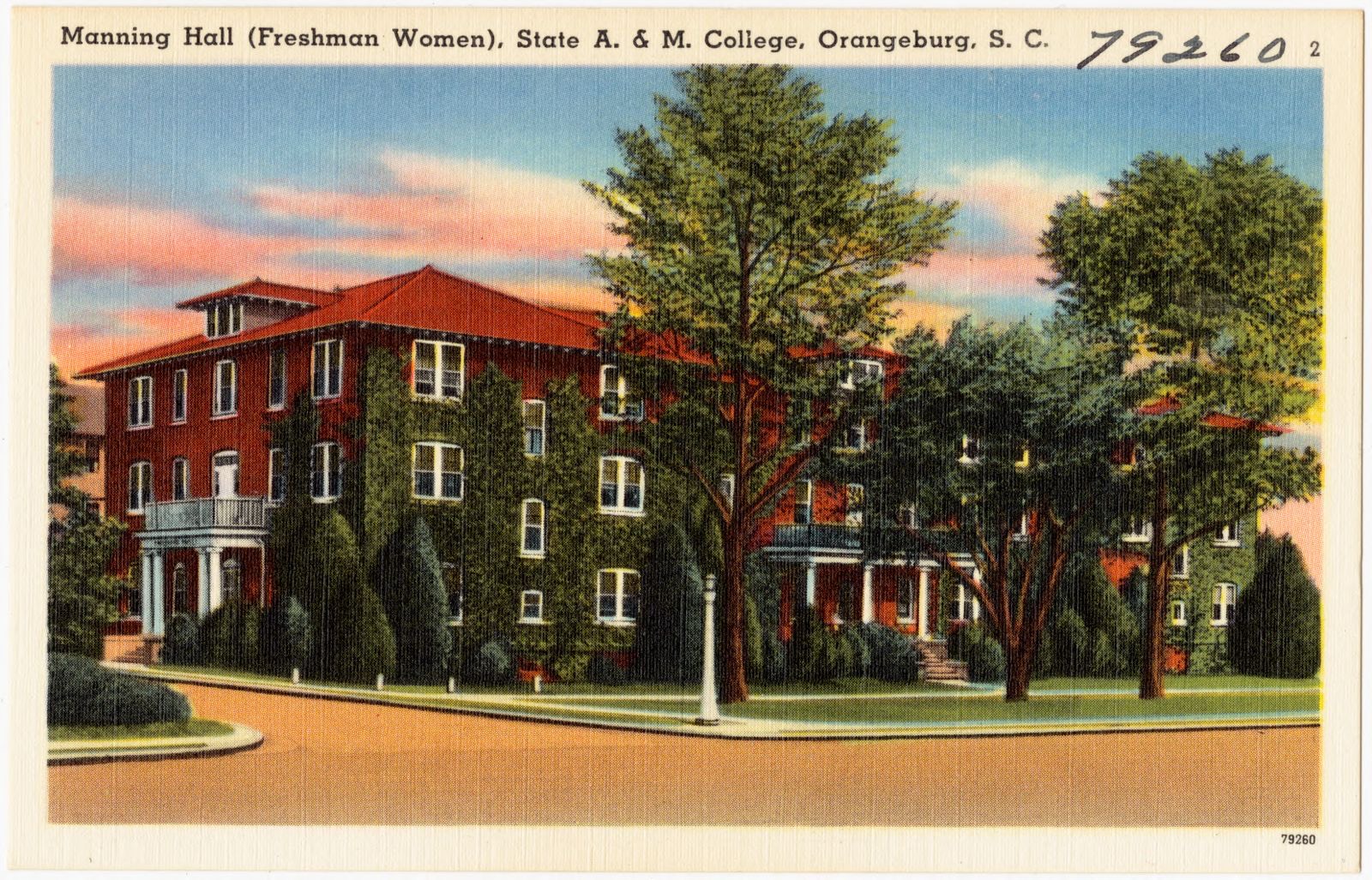 Manning Hall (Freshman Women), State A. & M. College, Orangeburg, S. C., Boston Public Library - undated