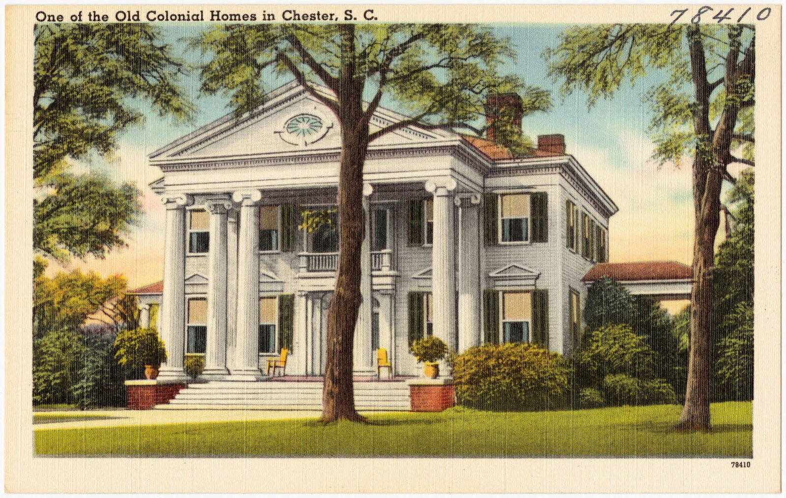 One of the old Colonial homes in Chester, S. C., Boston Public Library - undated