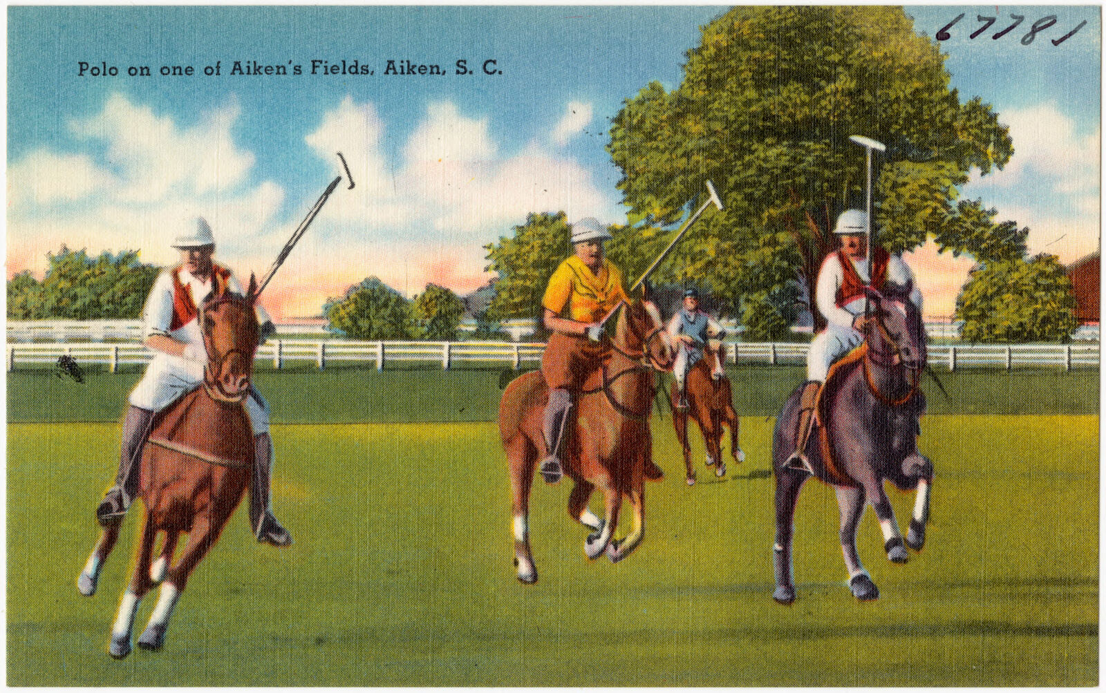 Polo on one of Aiken's fields, Aiken, S. C., Boston Public Library - undated