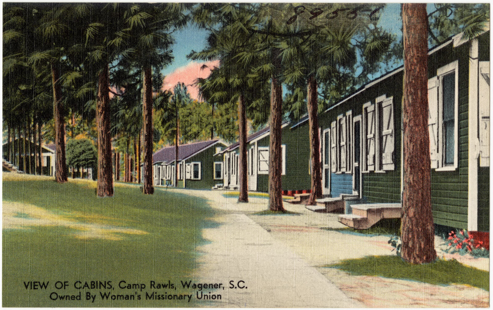 View of cabins, Camp Rawls, Wagener, S. C., owned by Woman's Missionary Union, Boston Public Library - undated