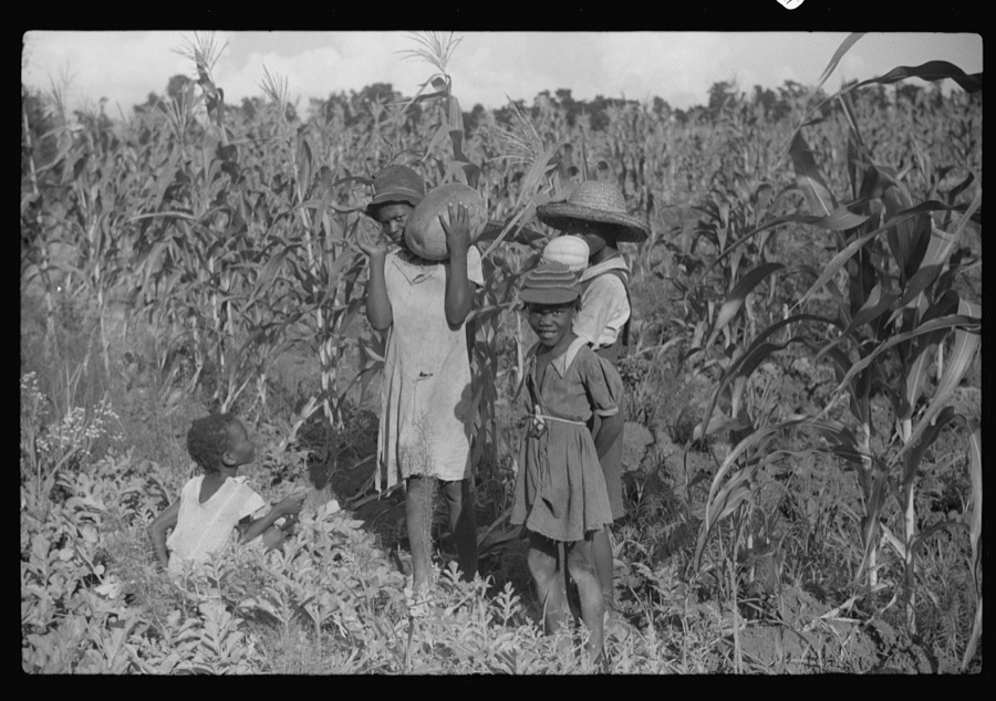 Two of Pauline Clyburn's children, rehabilitation borrowers, Manning, Clarendon County, South Carolina