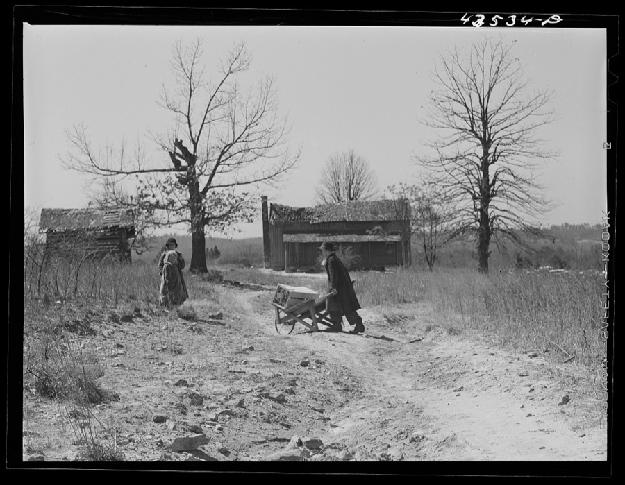 House occupied by "squatter" family that was preparing to move out of the Spartanburg Army camp area. Near Whitestone South Carolina
