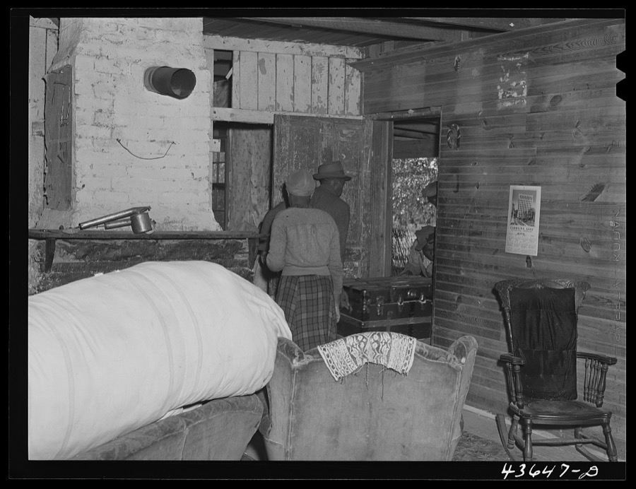Negro family moving their belongings out of the Camp Croft area. Near Whitestone, South Carolina region