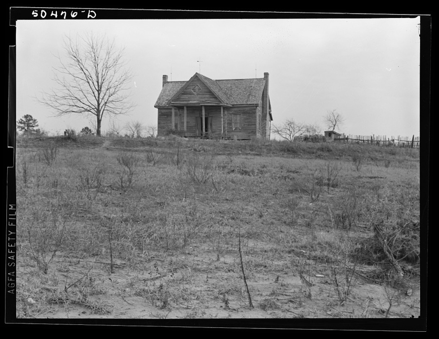 Typical of better home once owned by white people, but for past ten years owned by Negro woman who hasn't money to keep it repaired. Monticello Road, near Columbia, South Carolina