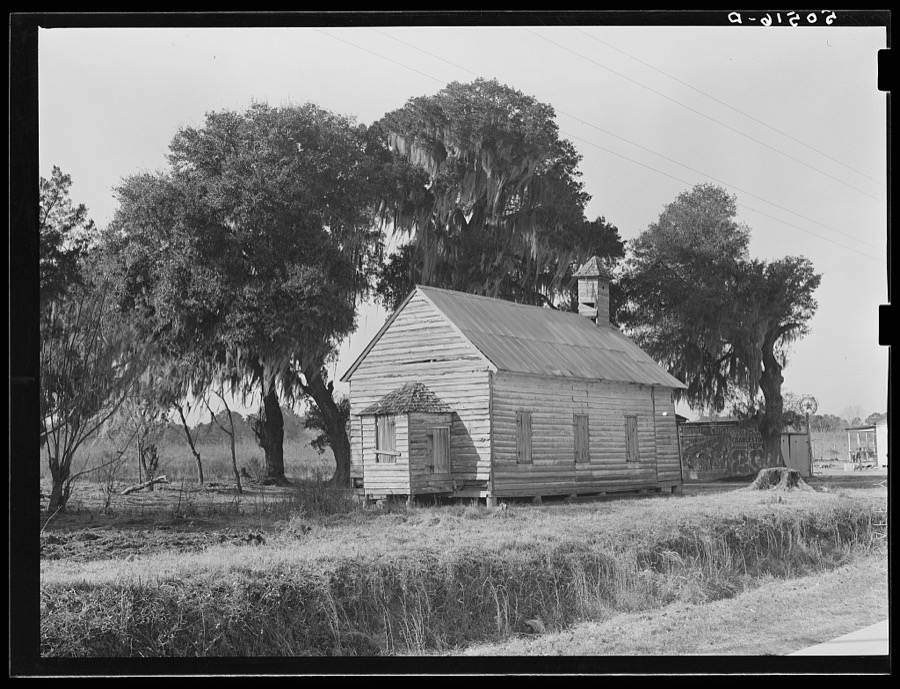 Schoolhouse in sawmill camp. Ashepoo, South Carolina