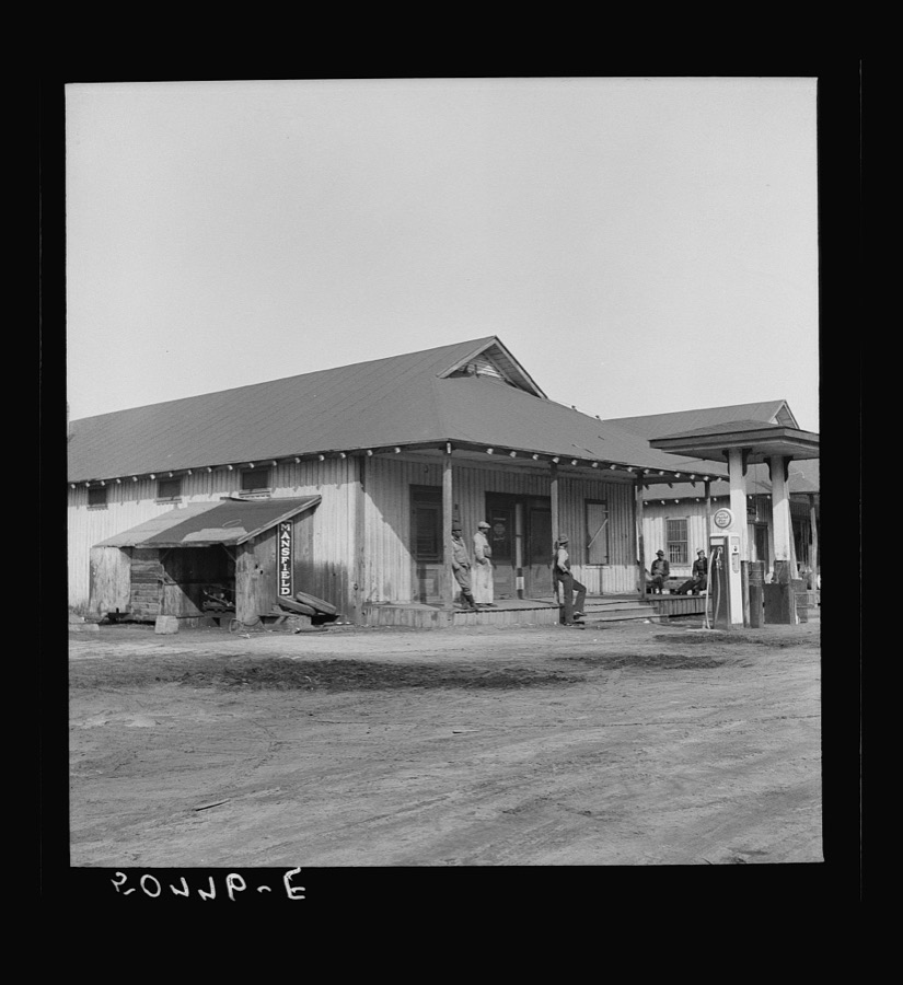 Gas station and commissary, sawill town. Ashepoo, South Carolina