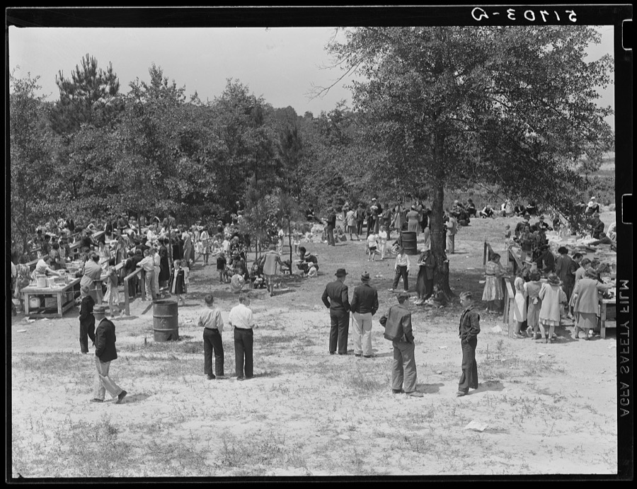 Picnic lunch at May Day-Health Day festivities at Ashwood Plantations, South Carolina