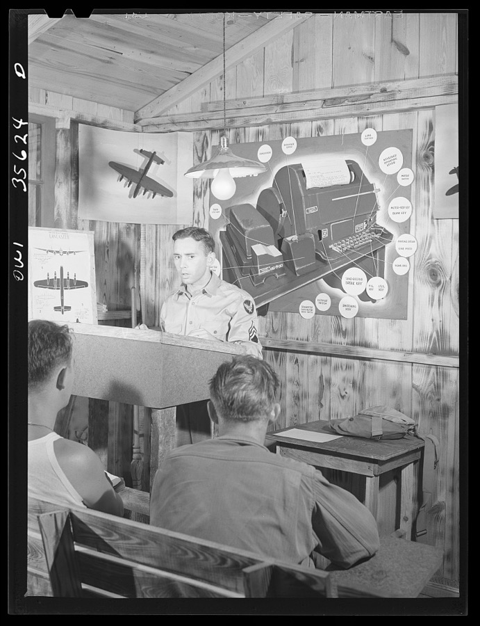 Columbia, South Carolina. Air Service Command. A teletype class for signal corps men at a training center