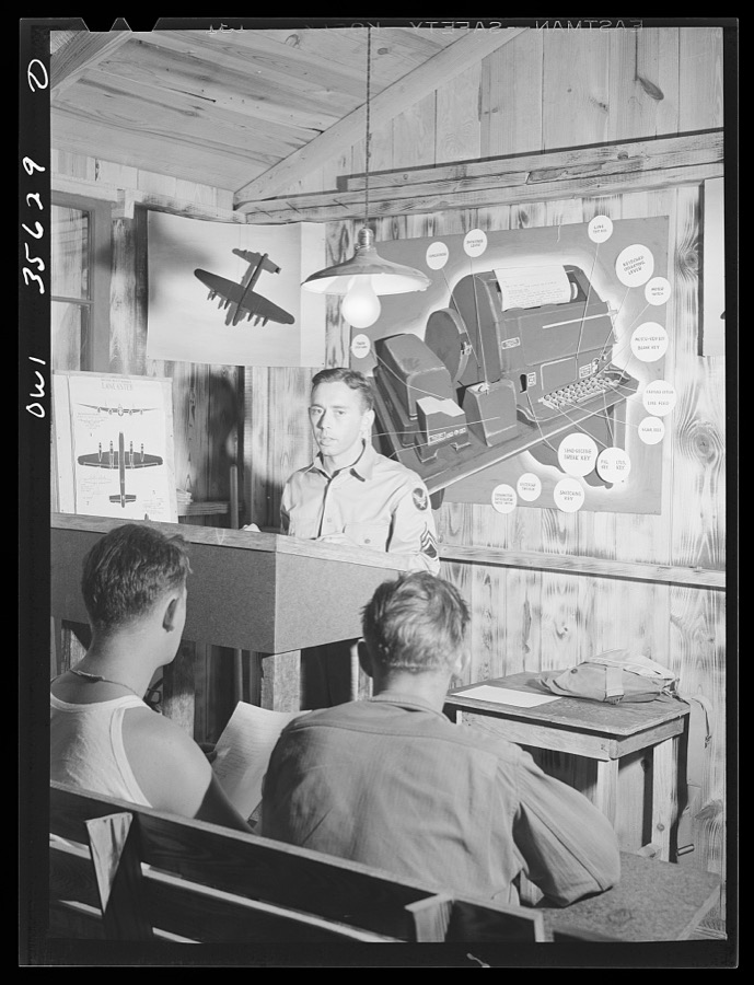 Columbia, South Carolina. Air Service Command. A teletype class for signal corps men at a training center