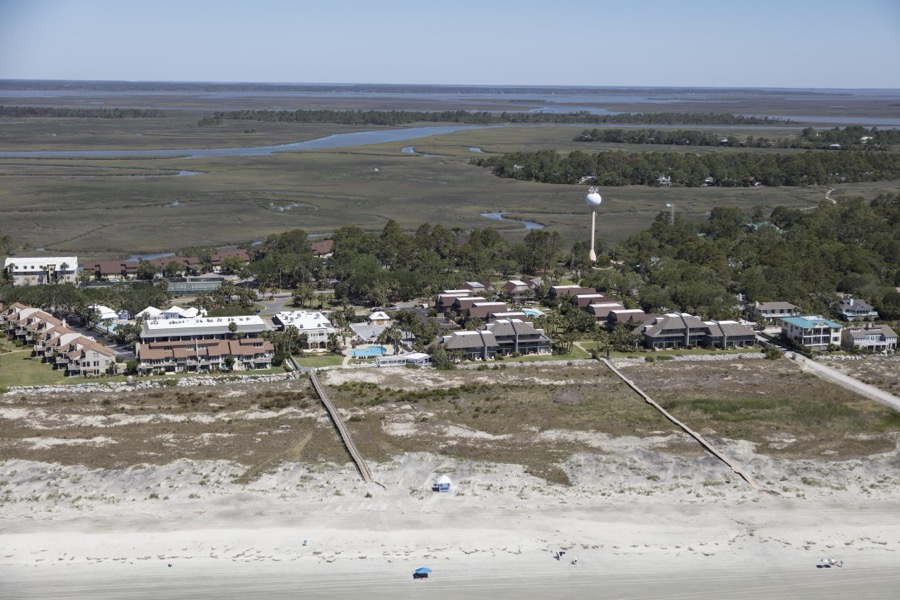 Aerial view of the beach community of Fripp Island in Beaufort County, South Carolina