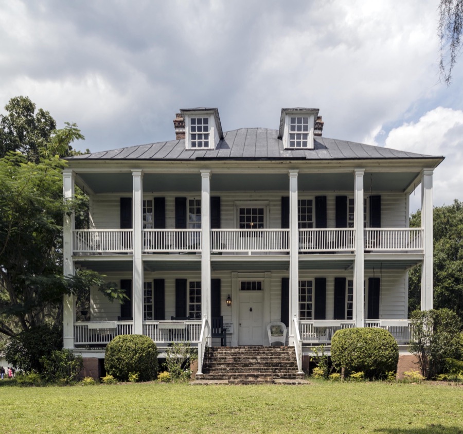 The great house at Hopsewee Plantation, near the settlement of North Santee, along the Santee River in Georgetown County, South Carolina