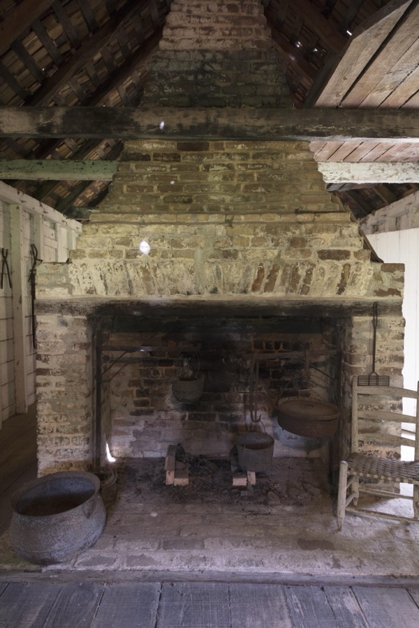Fireplace inside the slave quarters at Hopsewee Plantation, near the settlement of North Santee, along the Santee River in Georgetown County, South Carolina